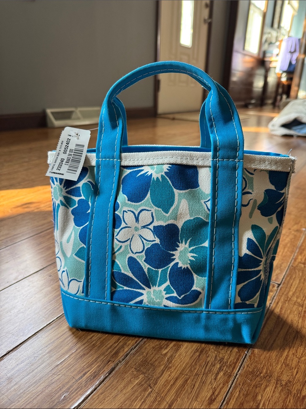 L.L. Bean NWT Blue Floral Canvas Boat & Tote Mini